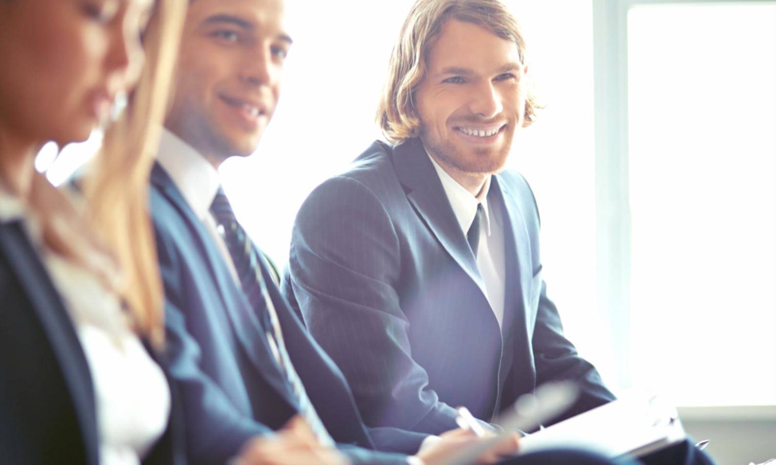 Professional financial analysis meeting room with modern forecasting technology